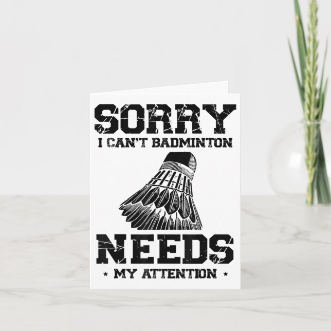 Funny Badminton Player Love Shuttle Design  Card (Front)