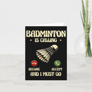 Funny Badminton Player Love Shuttle Design Card
