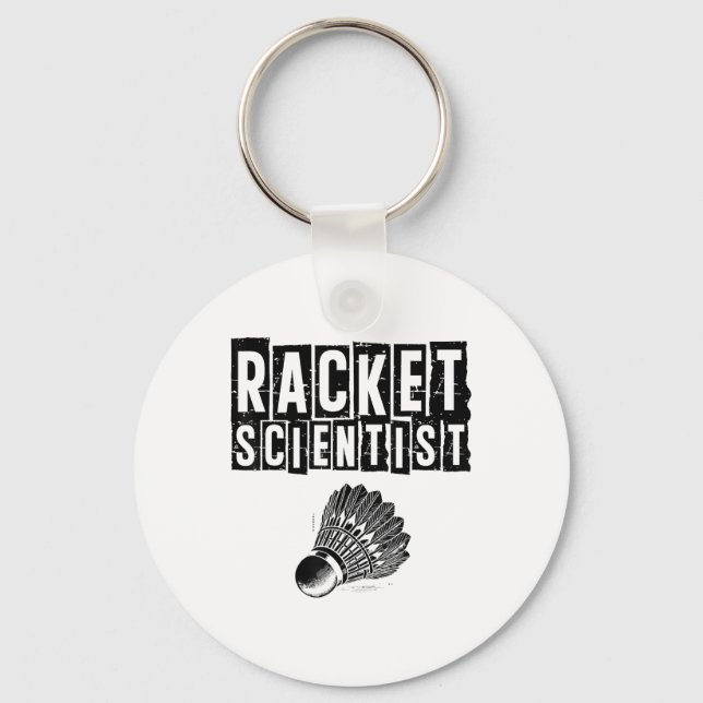 Funny Badminton Player Love Shuttle Design  Key Ring (Front)