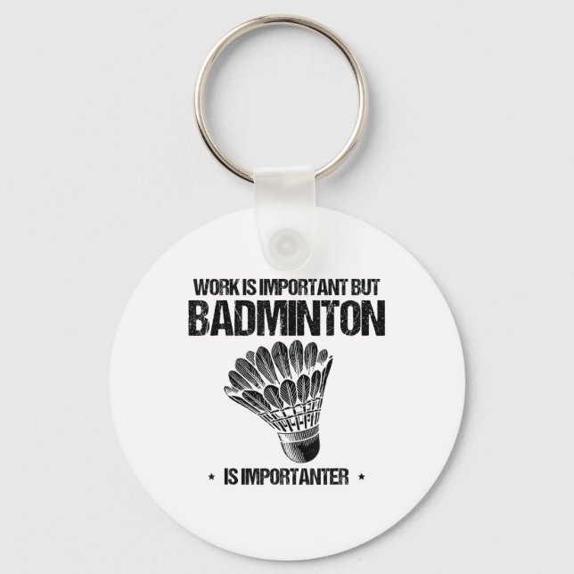 Funny Badminton Player Love Shuttle Design  Key Ring (Front)