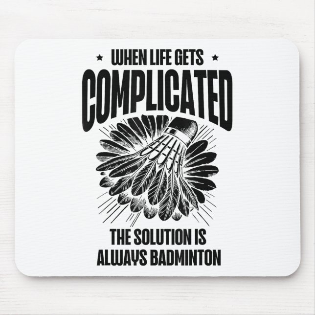 Funny Badminton Player Love Shuttle Design  Mouse Mat (Front)