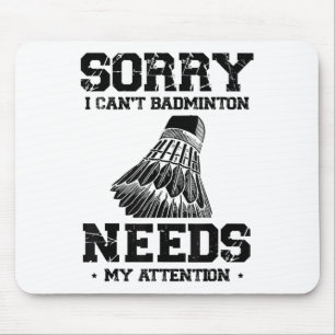 Funny Badminton Player Love Shuttle Design Mouse Mat