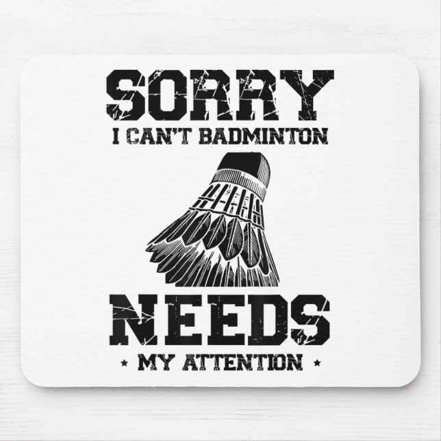 Funny Badminton Player Love Shuttle Design  Mouse Mat (Front)