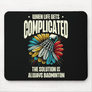 Funny Badminton Player Love Shuttle Design Mouse Mat