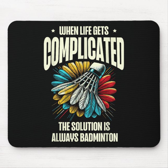 Funny Badminton Player Love Shuttle Design  Mouse Mat (Front)
