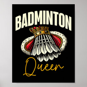 Funny Badminton Player Love Shuttle Design Poster
