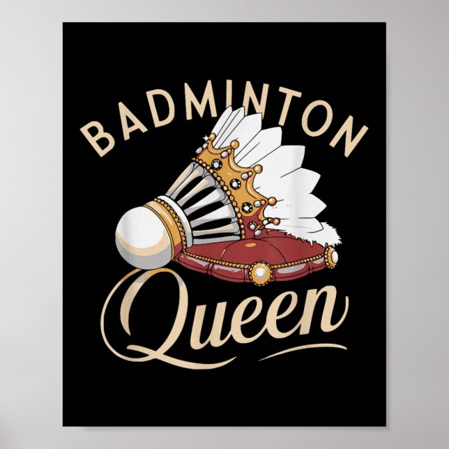 Funny Badminton Player Love Shuttle Design  Poster (Front)