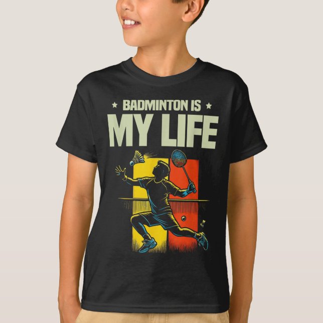 Funny Badminton Player Love Shuttle Design  T-Shirt (Front)