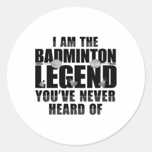 Funny Badminton Shirt Men Women Badminton Player 1 Classic Round Sticker