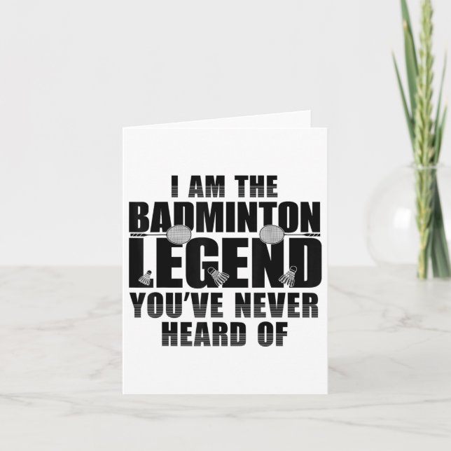 Funny Badminton Shirt Men Women Badminton Player  Card (Front)