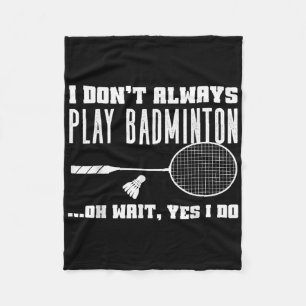Funny Badminton Shirt Men Women Badminton Player Fleece Blanket