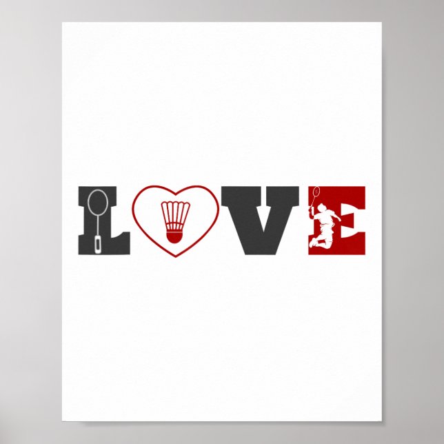 Funny Badminton Shirt Women Badminton Player 1  Poster (Front)