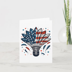 Funny Badminton Shuttle American Usa Flag 4th Of J Card