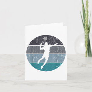 Funny Badminton Shuttle For Men Women Retro Vintag Card