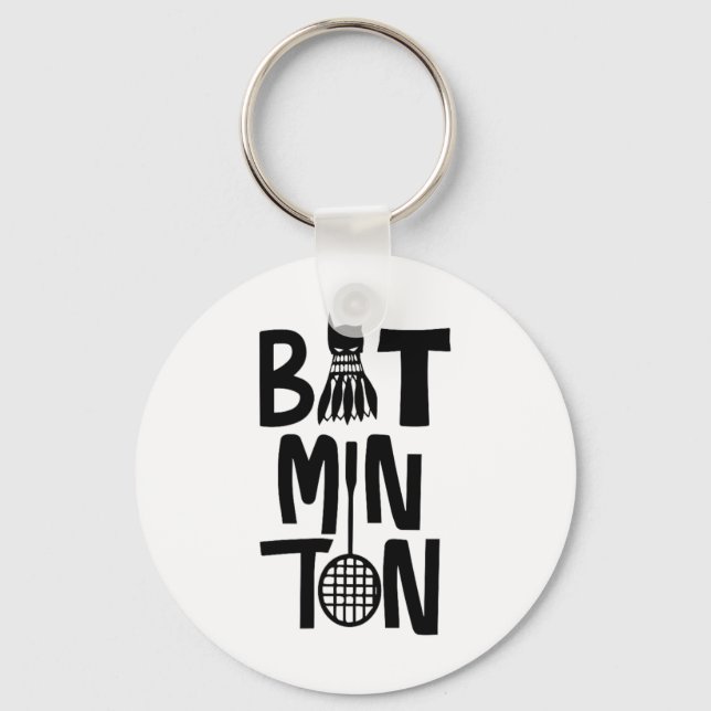 Funny Badminton Shuttle  Key Ring (Front)