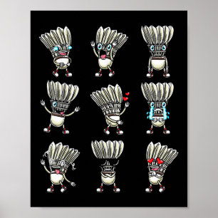 Funny Badminton Shuttle Player Design Men Women _9 Poster