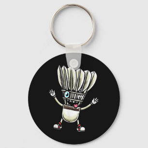 Funny Badminton Shuttle Player Design Men Women Key Ring