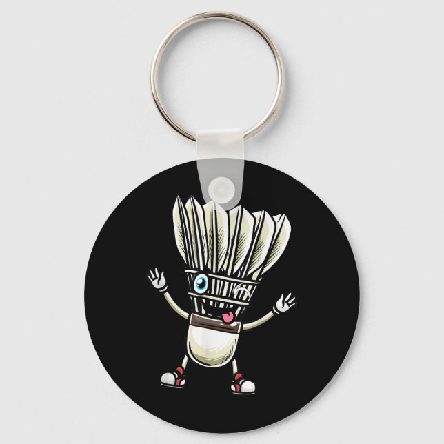 Funny Badminton Shuttle Player Design Men Women  Key Ring (Front)