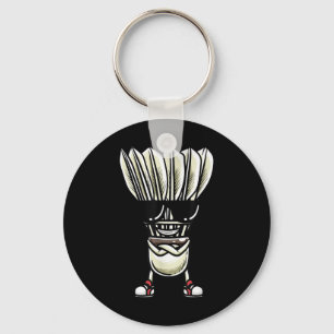 Funny Badminton Shuttle Player Design Men Women Key Ring