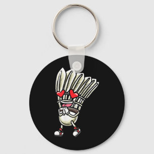 Funny Badminton Shuttle Player Design Men Women Key Ring