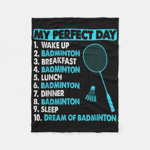 Funny Badminton Shuttle Rackets Novelty Tee Fleece Blanket