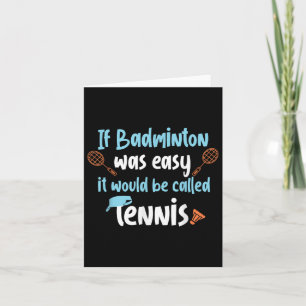 Funny Badminton Tennis Design For Player Card