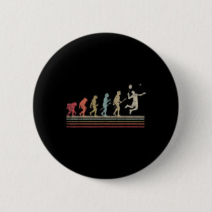 Funny Badminton Vintage Retro Style Evolution Of M 6 Cm Round Badge