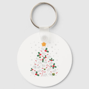 Funny Badminton Xmas Tree Lights Santa Men Women C Key Ring