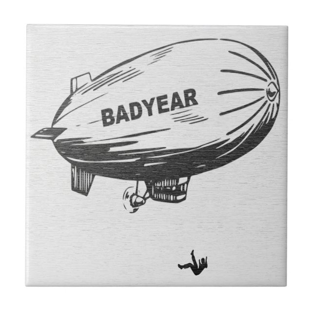Funny Badyear Blimp Satire Ceramic Tile (Front)