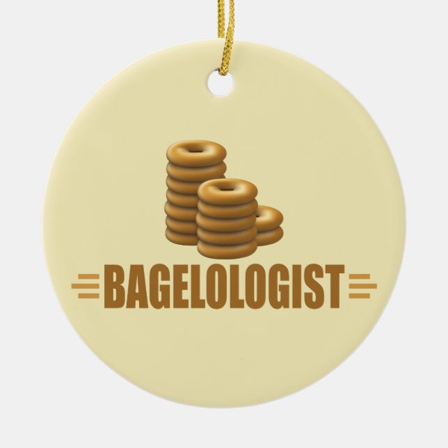 Funny Bagels Ceramic Tree Decoration (Front)