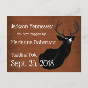 Funny Bagged Buck Save the Date Announcement Postcard