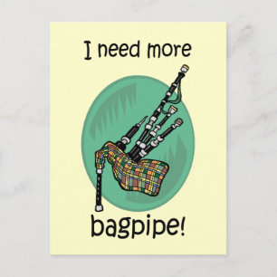 Funny bagpipe postcard
