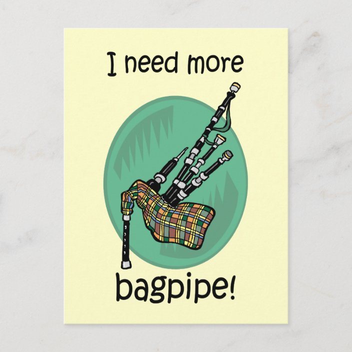 Funny bagpipe postcard Zazzle.co.uk