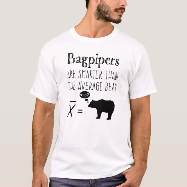 Funny Bagpipes T-shirt - Average Bear (Front)