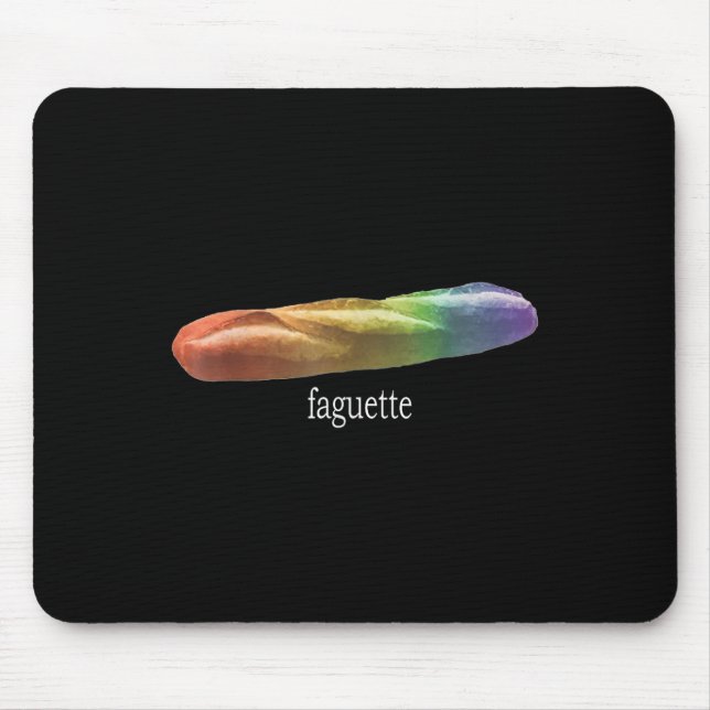 Funny Baguette Rainbow Faguette Lgbt Pride Month  Mouse Mat (Front)