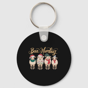 Funny Bah Humbug Christmas Funny Sheep Christmas B Key Ring