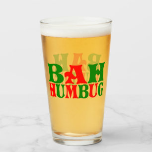 Funny Bah humbug Christmas Holiday party Glass