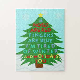 Funny Bah Humbug Christmas Poem Jigsaw Puzzle