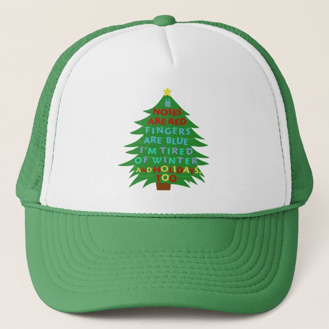 Funny Bah Humbug Christmas Poem Trucker Hat (Front)