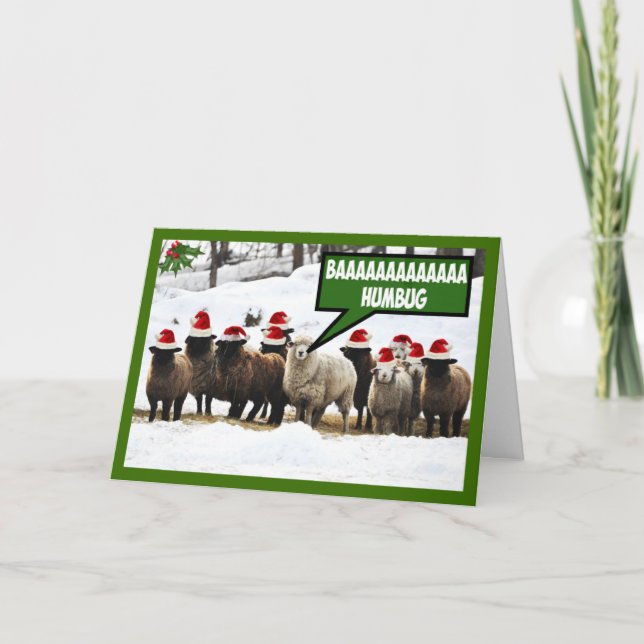 Funny Bah Humbug Holiday Card (Front)