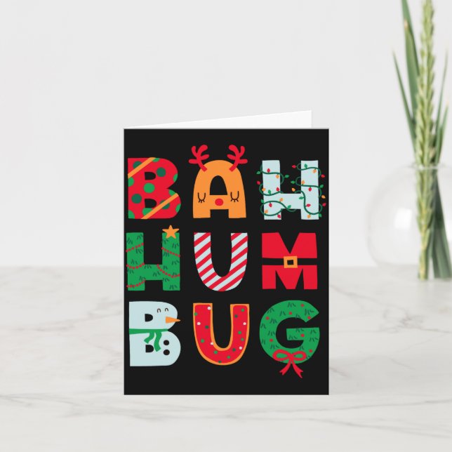 Funny Bah Humbug Holiday  Card (Front)