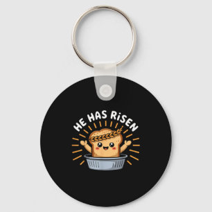 Funny Bakery Baking Jesus Christ Bread He Has Rise Key Ring