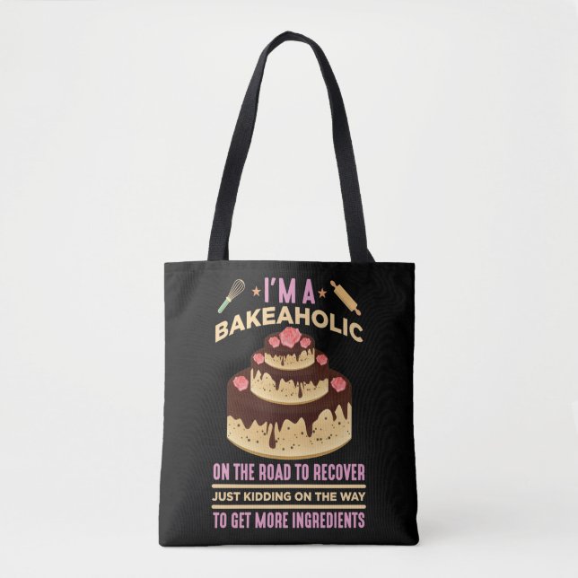 Funny Bakery Cake Baking Pastry Baker Tote Bag (Front)