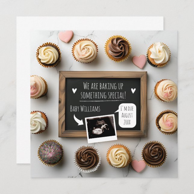 Funny Baking Baby Announcement Card (Front/Back)