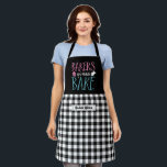 Funny Baking Bakers Gonna Bake Black White Plaid Apron<br><div class="desc">Funny and cool apron to make cooking more fun. Personalised gift for family and friends who love cooking,  baking and trying new recipe in the kitchen. Customise the wording to fit your occasion. You can use the Design Tool to further change the font type,  font colour and font size.</div>