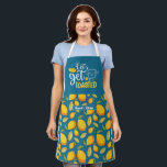 Funny Baking Bread Let's Get Toasted Lemon Pattern Apron<br><div class="desc">Funny and cool apron to make cooking more fun. Personalised gift for family and friends who love cooking,  baking and trying new recipe in the kitchen. Customise the wording to fit your occasion. You can use the Design Tool to further change the font type,  font colour and font size.</div>