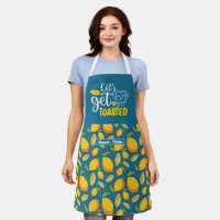 Funny Baking Bread Let's Get Toasted Lemon Pattern