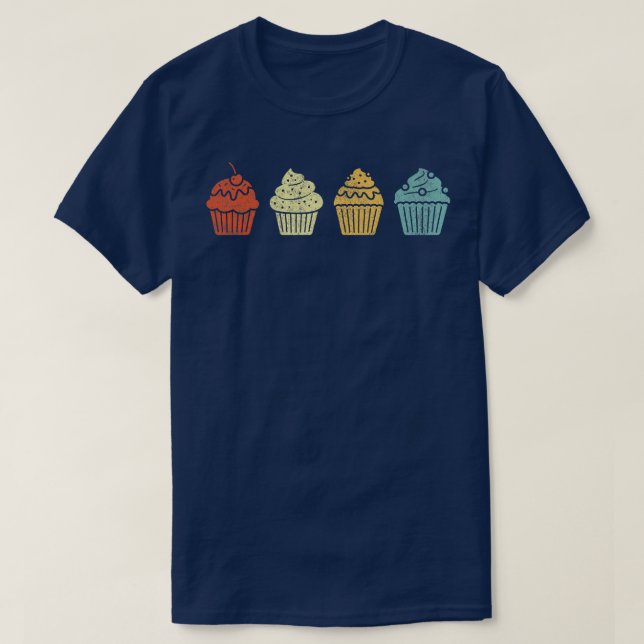 Funny Baking Cupcake Baker Cupcake Lover Retro  T-Shirt (Design Front)