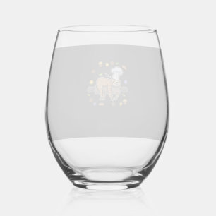 Funny Baking Gifts - Sloth Baker Cupcake Lover - B Stemless Wine Glass