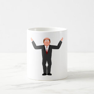 Funny Bald Businessman Shrugging Humourous  Coffee Mug